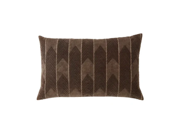 Mocha Chevron Lumbar Pillow