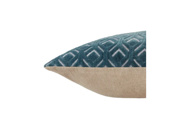 Blue Textured Lumbar Pillow