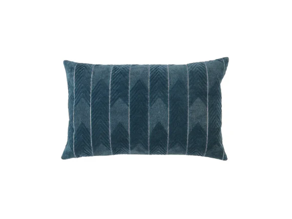 Blue Chevron Lumbar Pillow