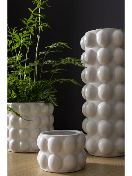 White Ceramic Bubble Pot Extra Small