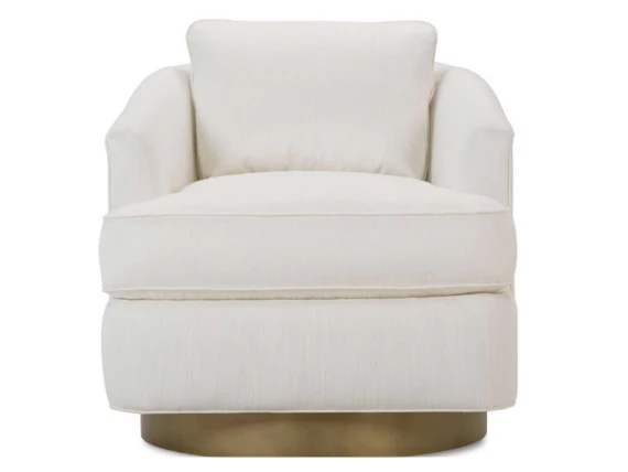 Kaylee Aged Brass Down-Blend Cushion Swivel Chair