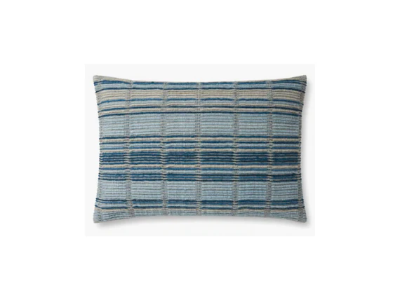 Blue Woven Throw Pillow