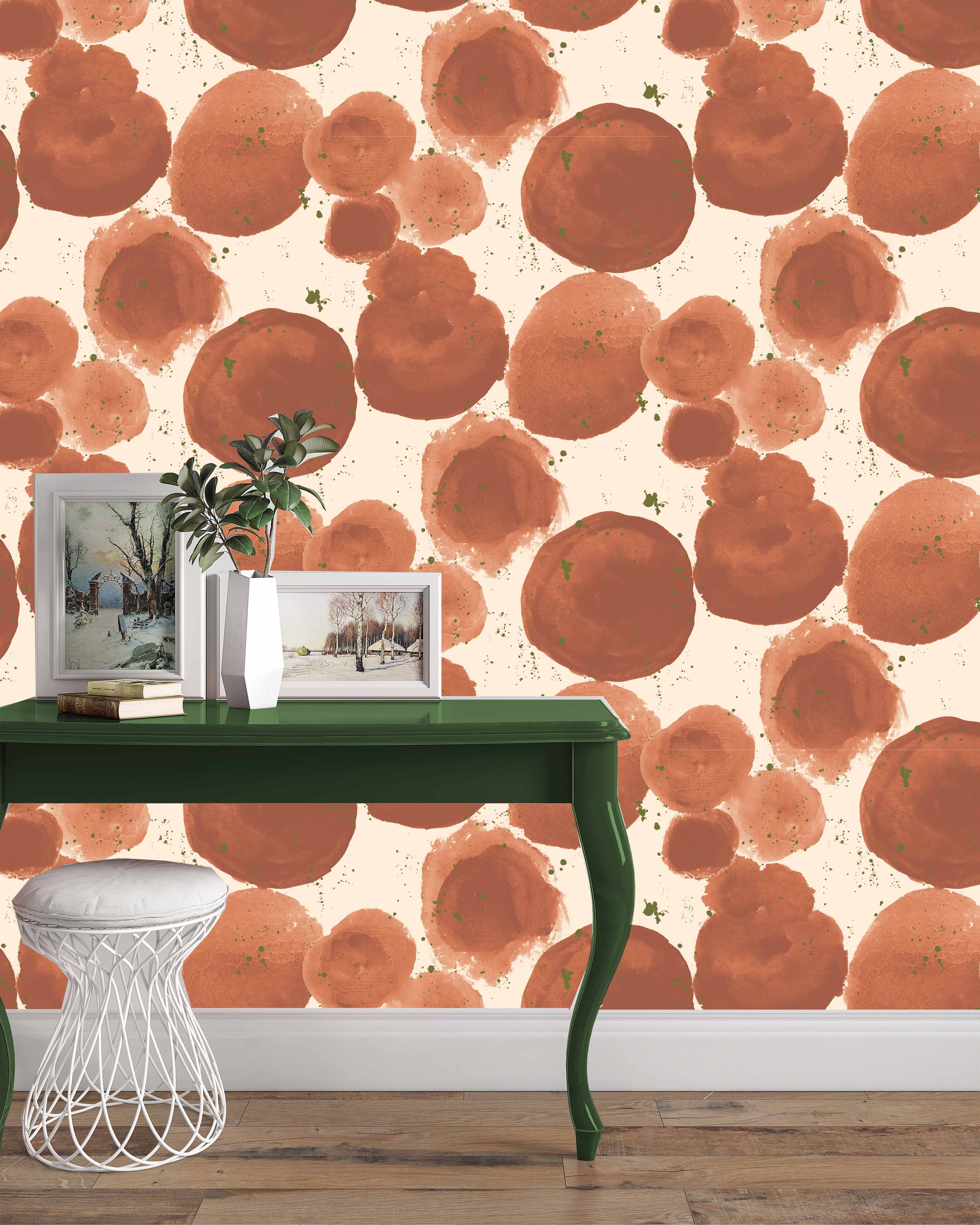 Spot On - Burnt Orange Wallpaper SAMPLE