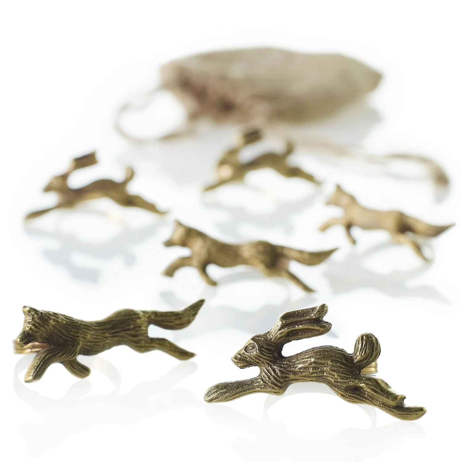 Fox and Rabbit Metal Rings