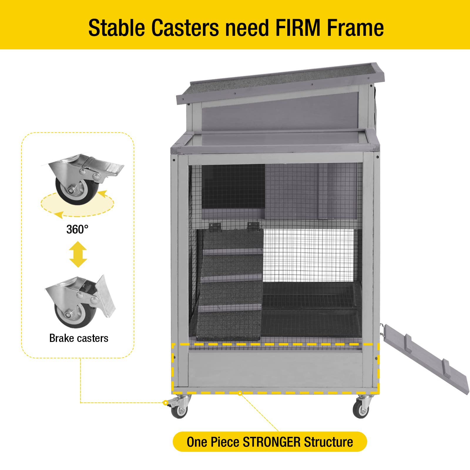 2025 Jaula para conejos Aivituvin / Casa grande para conejos, para interior y exterior (Estilo 1)