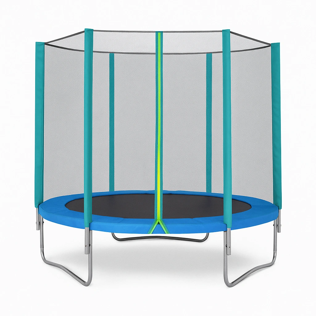Cama elástica redonda infantil azul acero jardín 305x305x250 cm