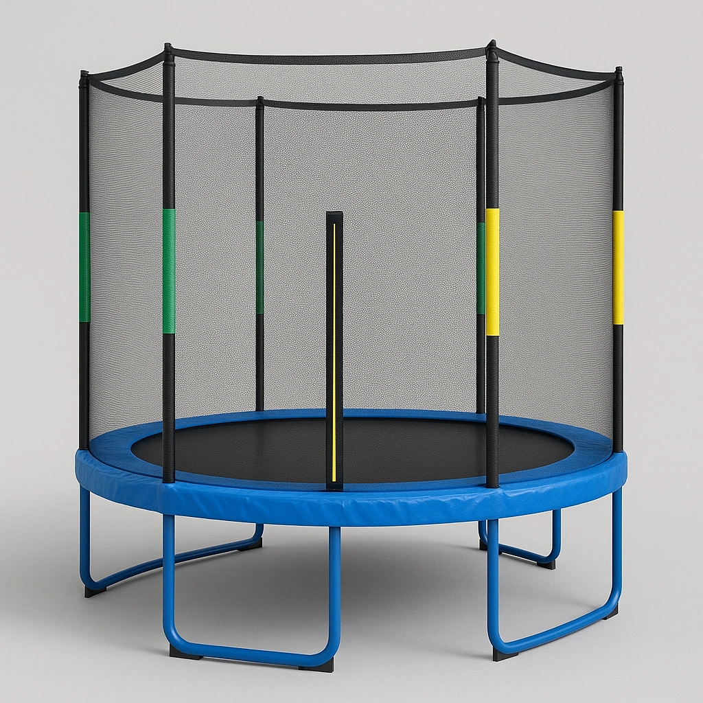 Cama elástica redonda trampolín azul acero jardín 3x3x2.5m