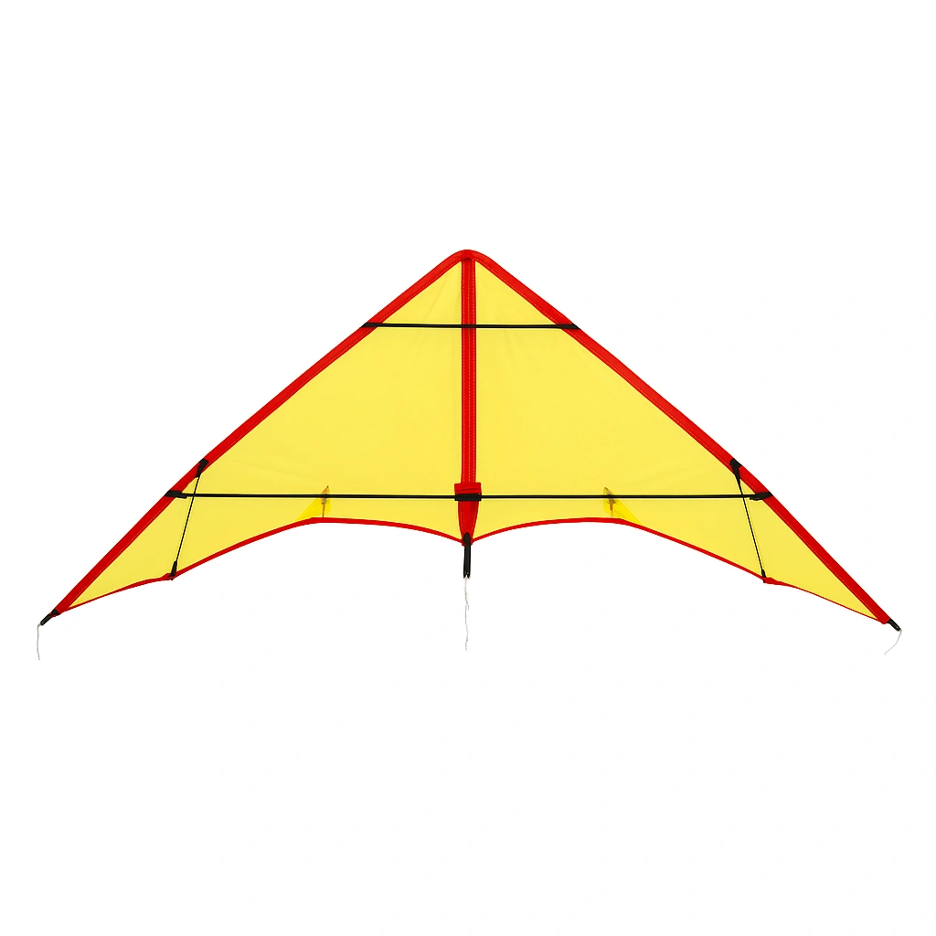 Cometa triangular amarilla y roja material nylon exterior recreativo 180x50x2 cm