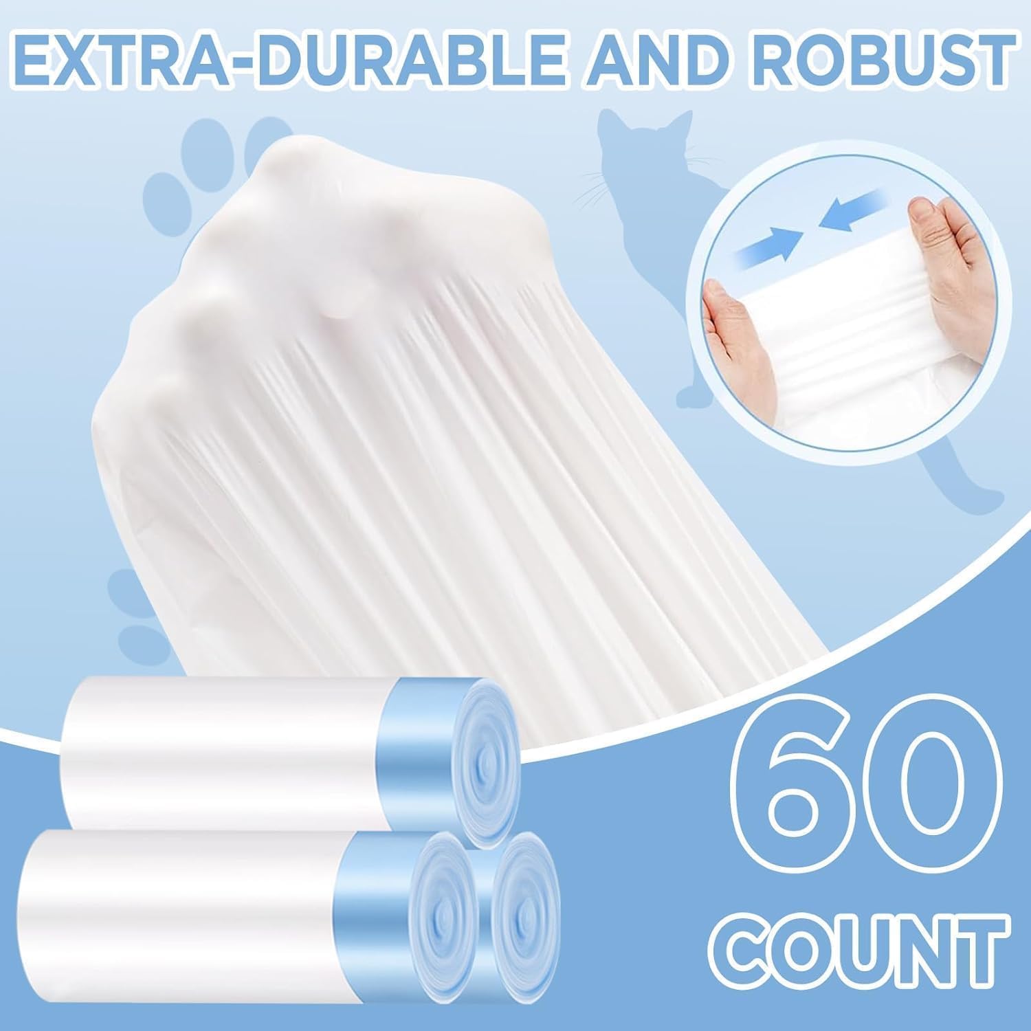 2025 Caja de Arena Autolimpiante - 110L Caja Automática para Gatos, Compatible con Todo Tipo de Arena, con 1 Rollo de Bolsas de Basura y Alfombrilla, Control por App, Color Gris Grande