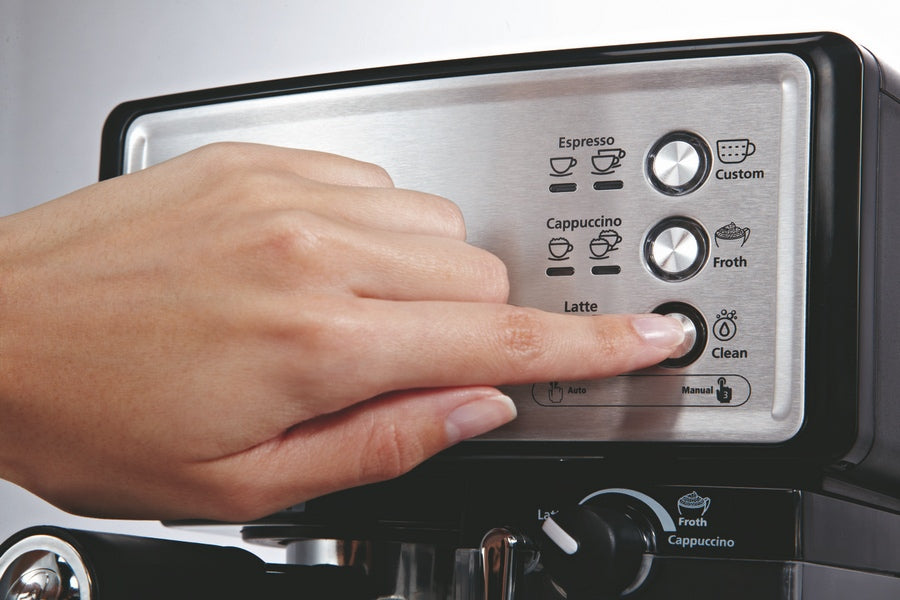 2025 Máquina de Espresso Mr. Coffee Cafe Barista Negra y Plateada