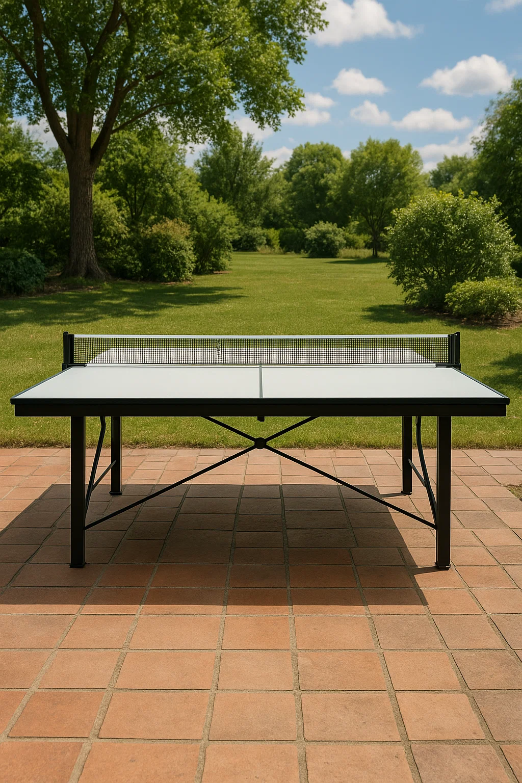 Mesa de ping pong gris de metal para exterior 274x152x76 cm aAWYMIlR76Lj