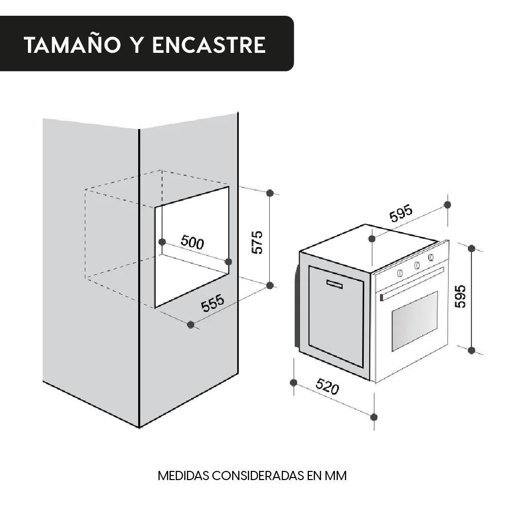 2025 Horno Empotrado Elegance III 52 Lts FDV