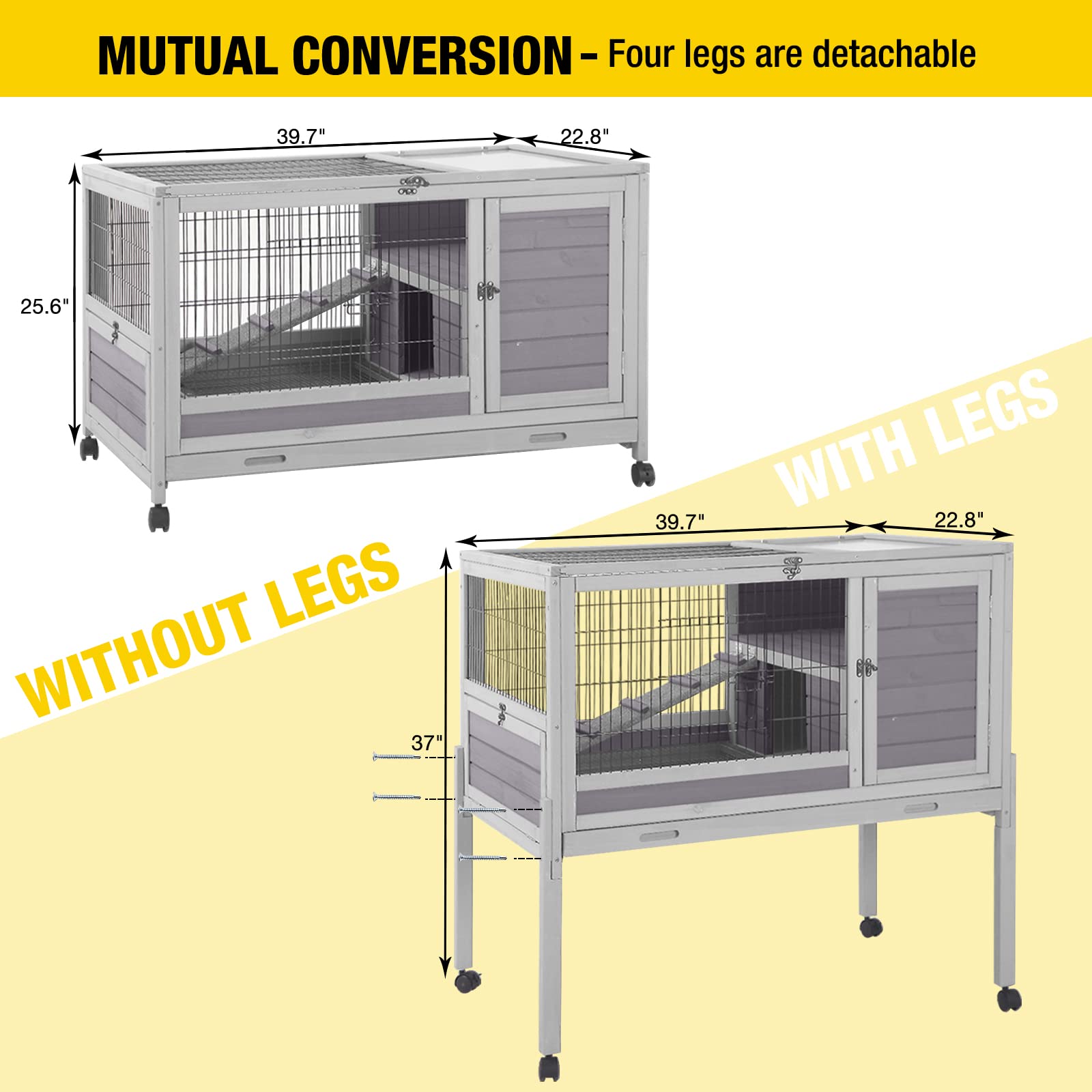 2025 Versión Mejorada de Aivituvin - Casa para Conejos Exterior con Sistema Antifugas