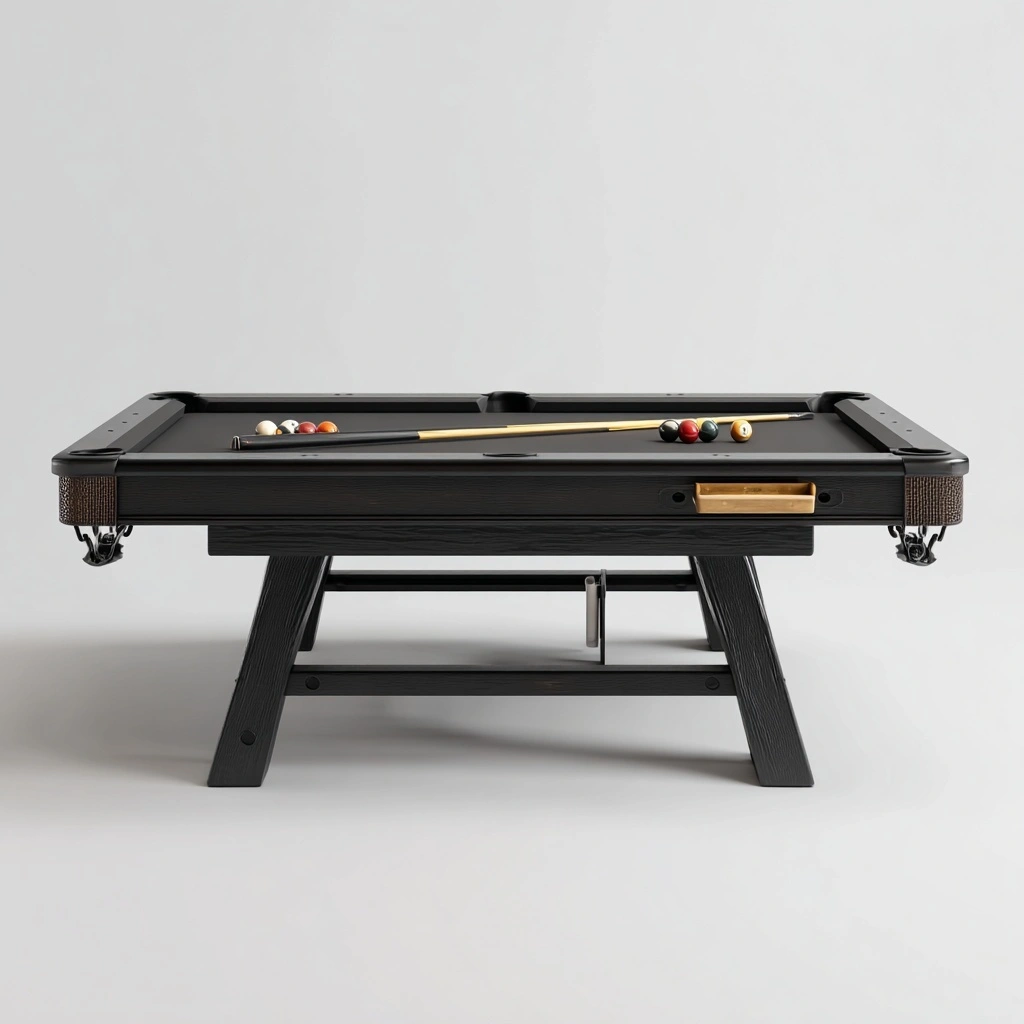 Mesa de Billar Rectangular Negra con Accesorios para Interior 240x130x80cm