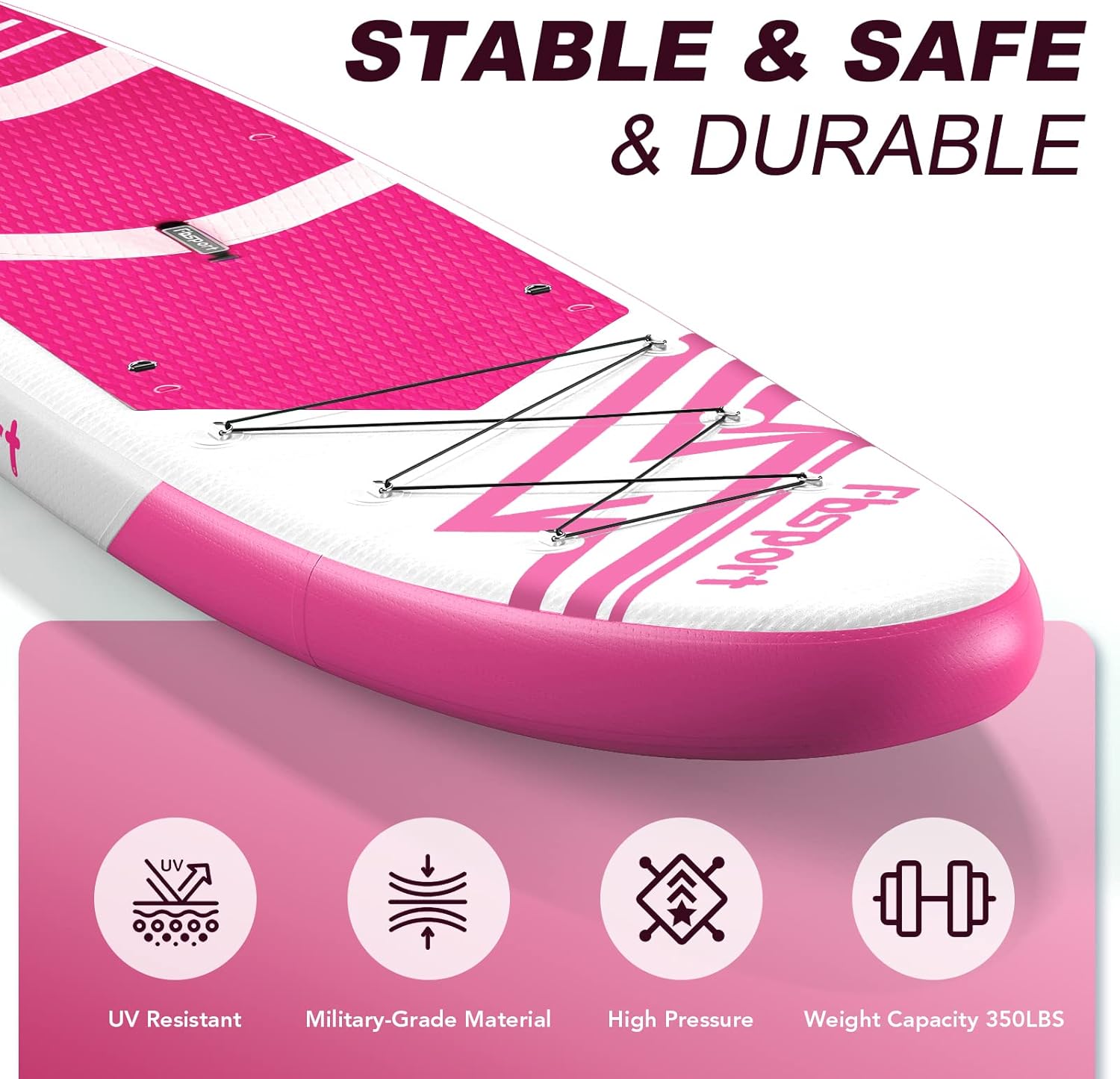 Tabla de Paddle Premium FBSPORT de 11 pulgadas, tabla de yoga con accesorios SUP y bolsa de transporte, postura ancha, control de surf, cubierta antideslizante, correa, remo y bomba para jóvenes y adultos