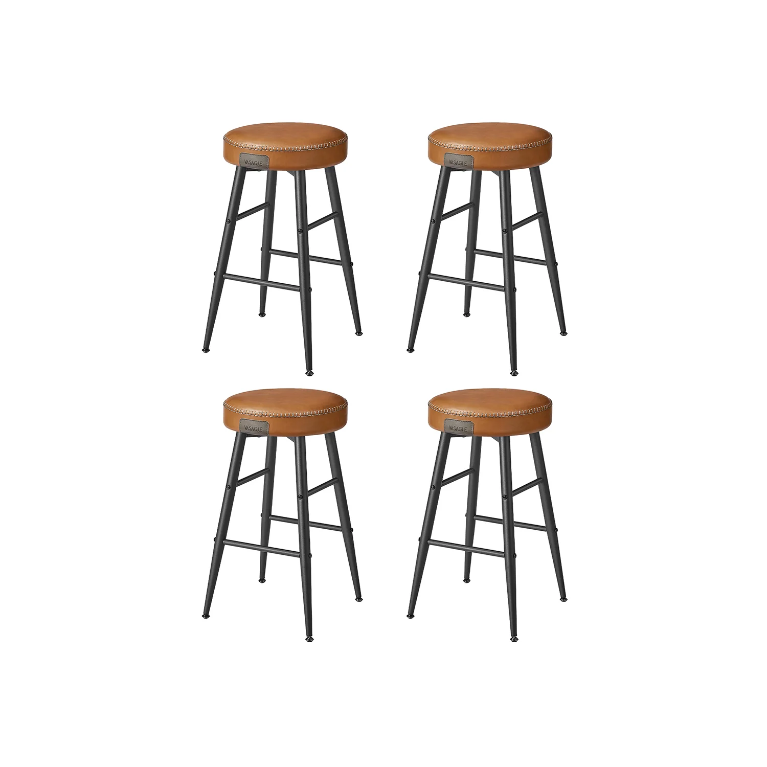 EKHO Colección - Taburetes de Bar para Desayuno Cuero Sintético con Costuras