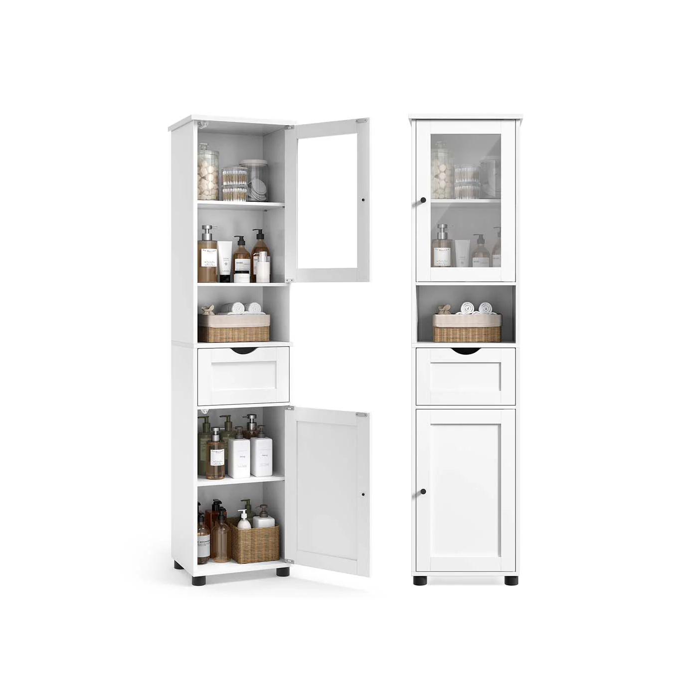 Mueble Baño Estrecho con Patas Blanco Nube