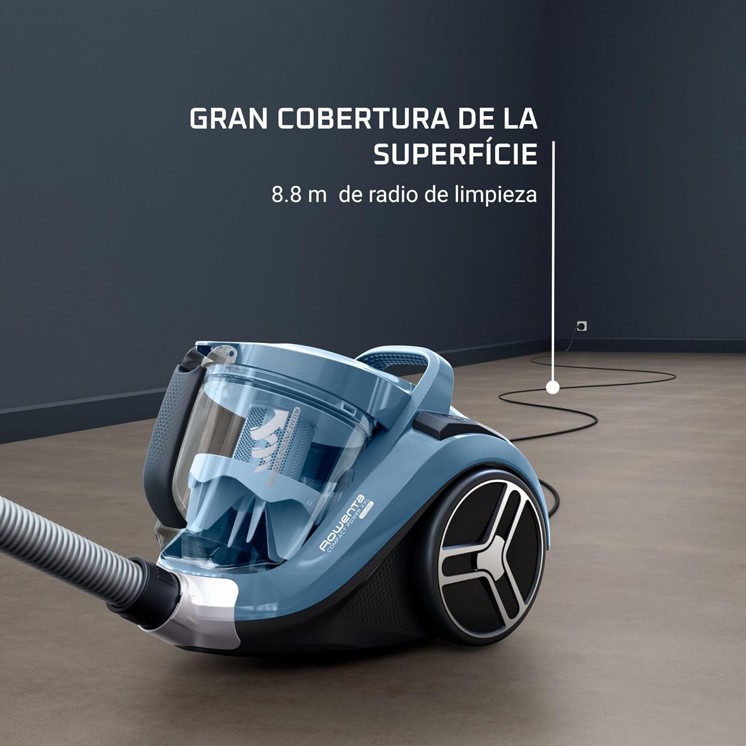 Rowenta Compact Power XXL Aspiradora sin Bolsa, Motor Eficiente Energéticamente de 900W, Filtración Ciclónica Avanzada, Depósito Extra Grande de 2.5L, Compacta, Kit Clásico, Modelo RO4B23