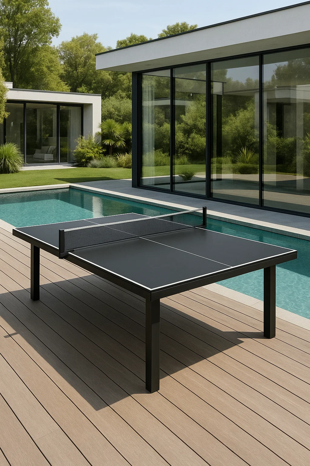 Mesa de ping pong negra de metal para exterior 274x152x76 cm bsdKbJbE72Nl