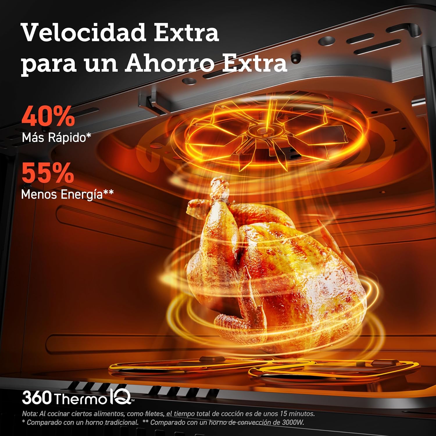 COSORI Freidora Inteligente Sin Aceite 6.4L, Freidora de Aire con Doble Calentamiento, Sin Revolver ni Precalentar, con Recetas en Español y 12 Programas, Gris Oscuro, Modelo CAF-P583S
