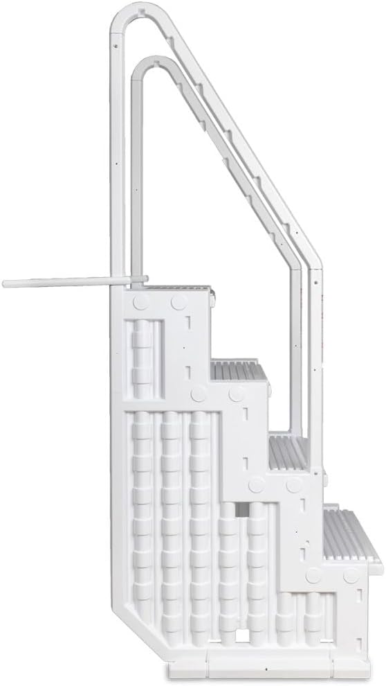 Escalones antideslizantes Aqua Select para piscinas elevadas | Azul | Para piscinas sobre tierra | Se pueden montar en terrazas de 48