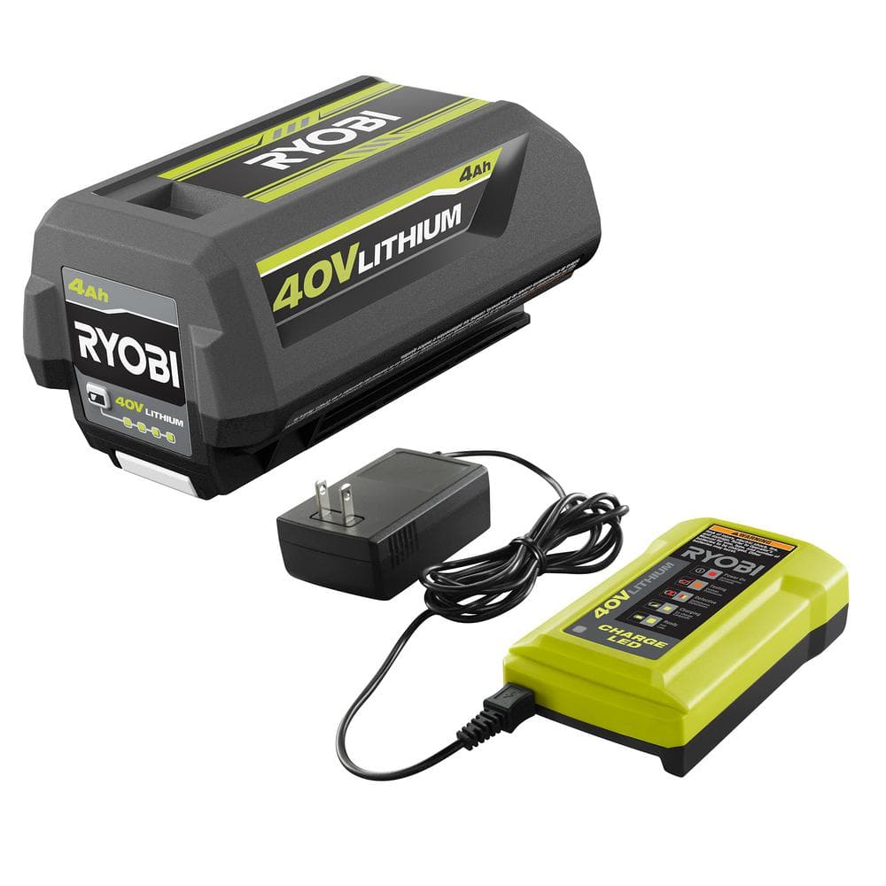 2025 Soplador de Mano RYOBI 40V Brushless 125 MPH 550 CFM de la Serie Whisper con Batería de 4.0 Ah y Cargador RY40470