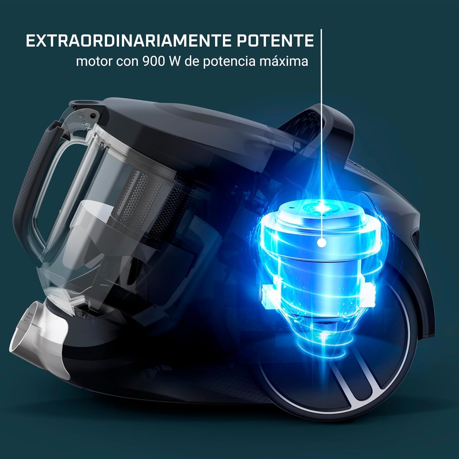 Rowenta Compact Power XXL Aspiradora sin Bolsa, Motor Eficiente Energéticamente de 900W, Filtración Ciclónica Avanzada, Depósito Extra Grande de 2.5L, Compacta, Kit Clásico, Modelo RO4B23