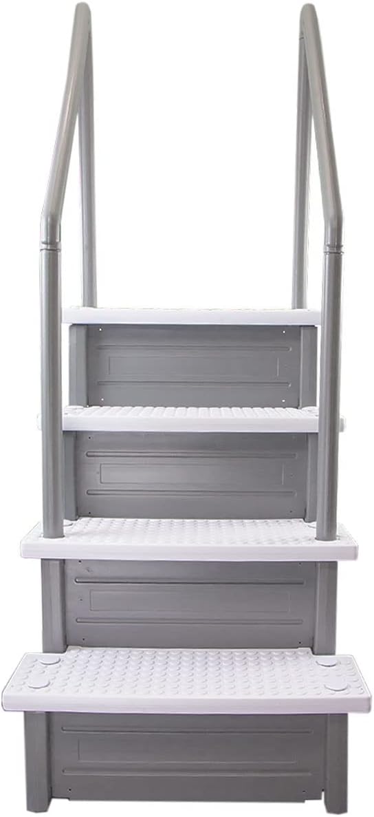 Escalones antideslizantes Aqua Select para piscinas elevadas | Azul | Para piscinas sobre tierra | Se pueden montar en terrazas de 48