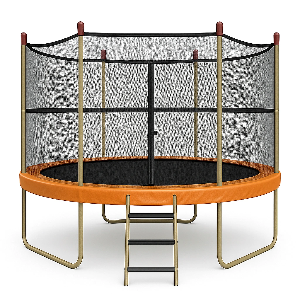 Trampolín redondo con red de seguridad, estructura metálica, para jardín 3.2x3.2x2.5m