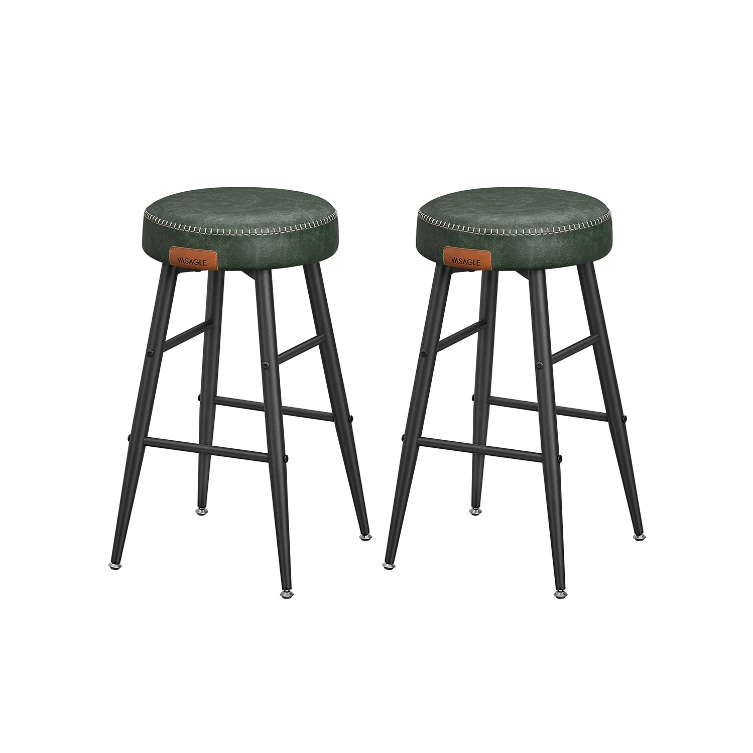 EKHO Colección - Taburetes de Bar para Desayuno Cuero Sintético con Costuras