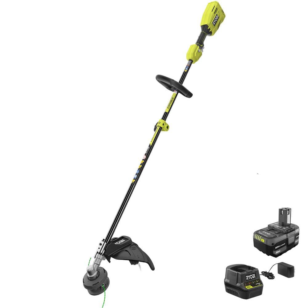 2025 Recortadora de Hilo Inalámbrica Ryobi ONE+ 18V Brushless de 15 Pulgadas con Batería de 4.0 Ah y Cargador P20110