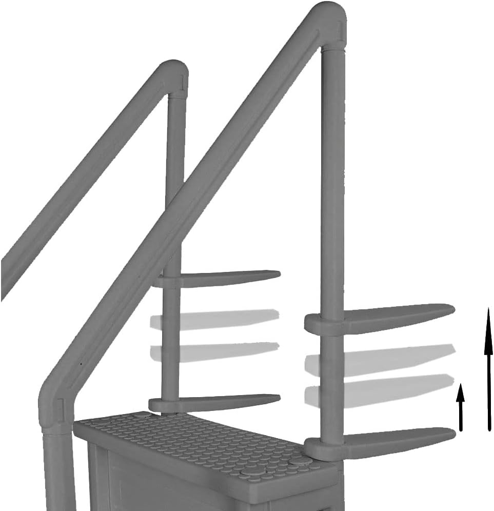 Escalones antideslizantes Aqua Select para piscinas elevadas | Azul | Para piscinas sobre tierra | Se pueden montar en terrazas de 48