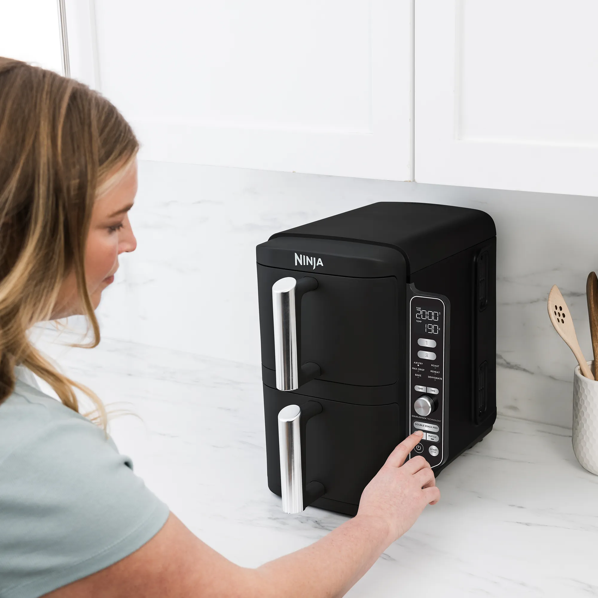 2025 Freidora de aire Ninja DoubleStack™ XXXL 9,5 L con 2 cajones