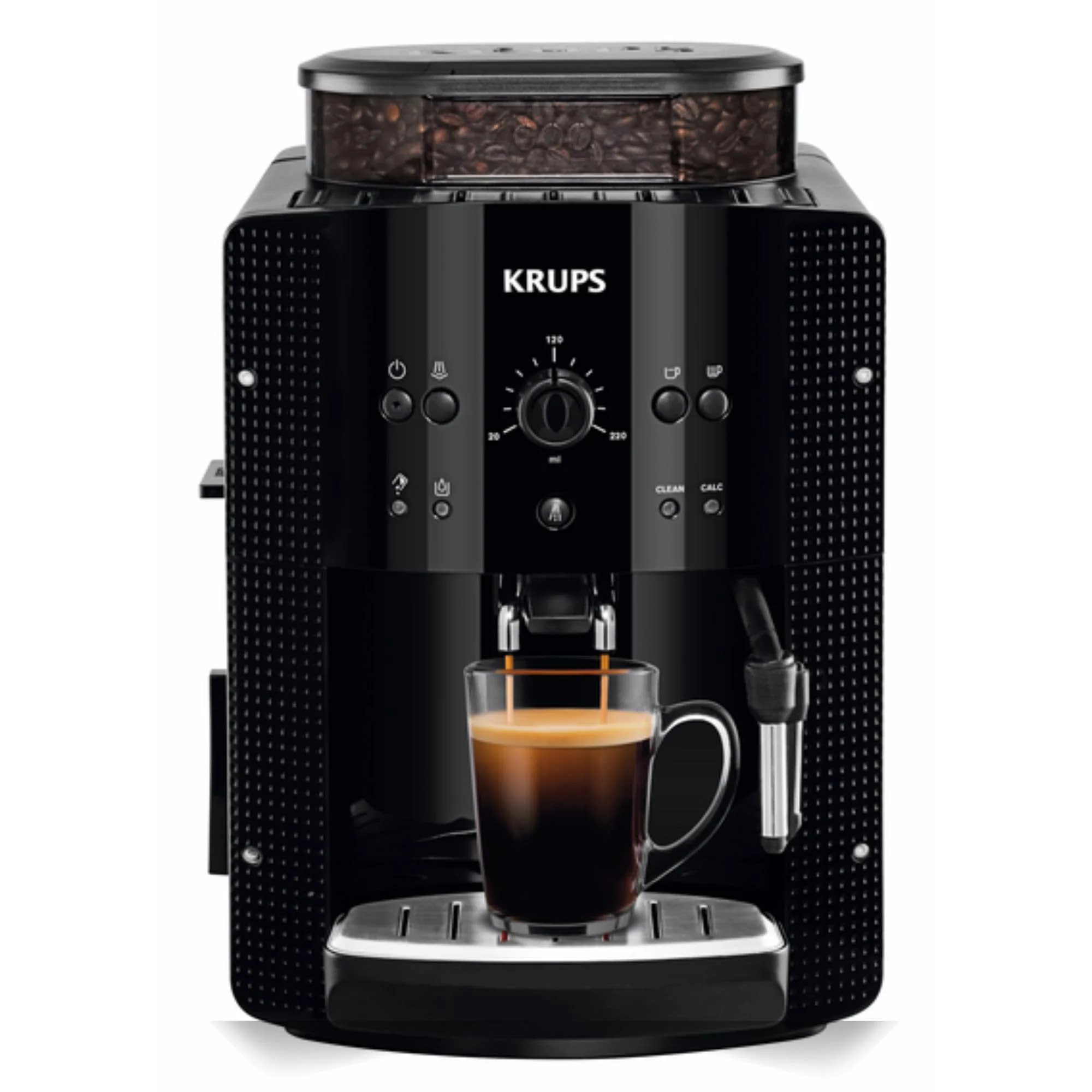 2025 Krups Essential - Cafetera súper automática, 15 Bares de presión, Molinillo cónico de Metal, con selección de cantidad e Intensidad de café, 1.7 l, 1 Cups, Acero, Pantalla LCD + Acc. Leche