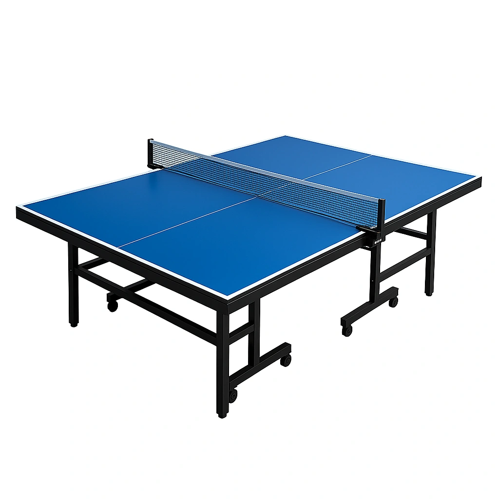 Mesa de ping pong azul-negra con ruedas, interior de acero 274x152.5x76 cm