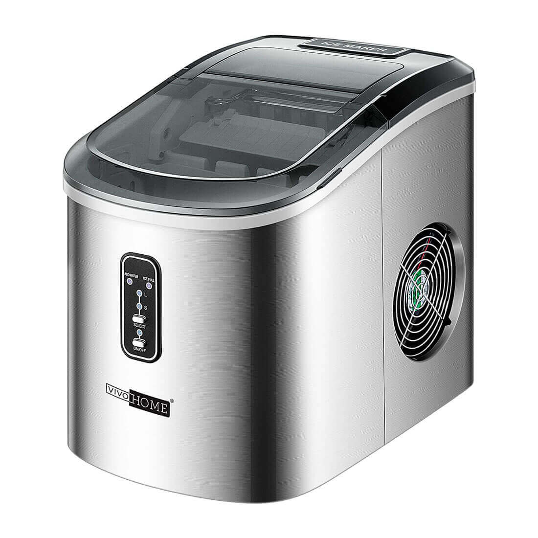 2025 Máquina Automática de Hielo en Forma de Bala de Acero Inoxidable – Producción de 26 lbs/día