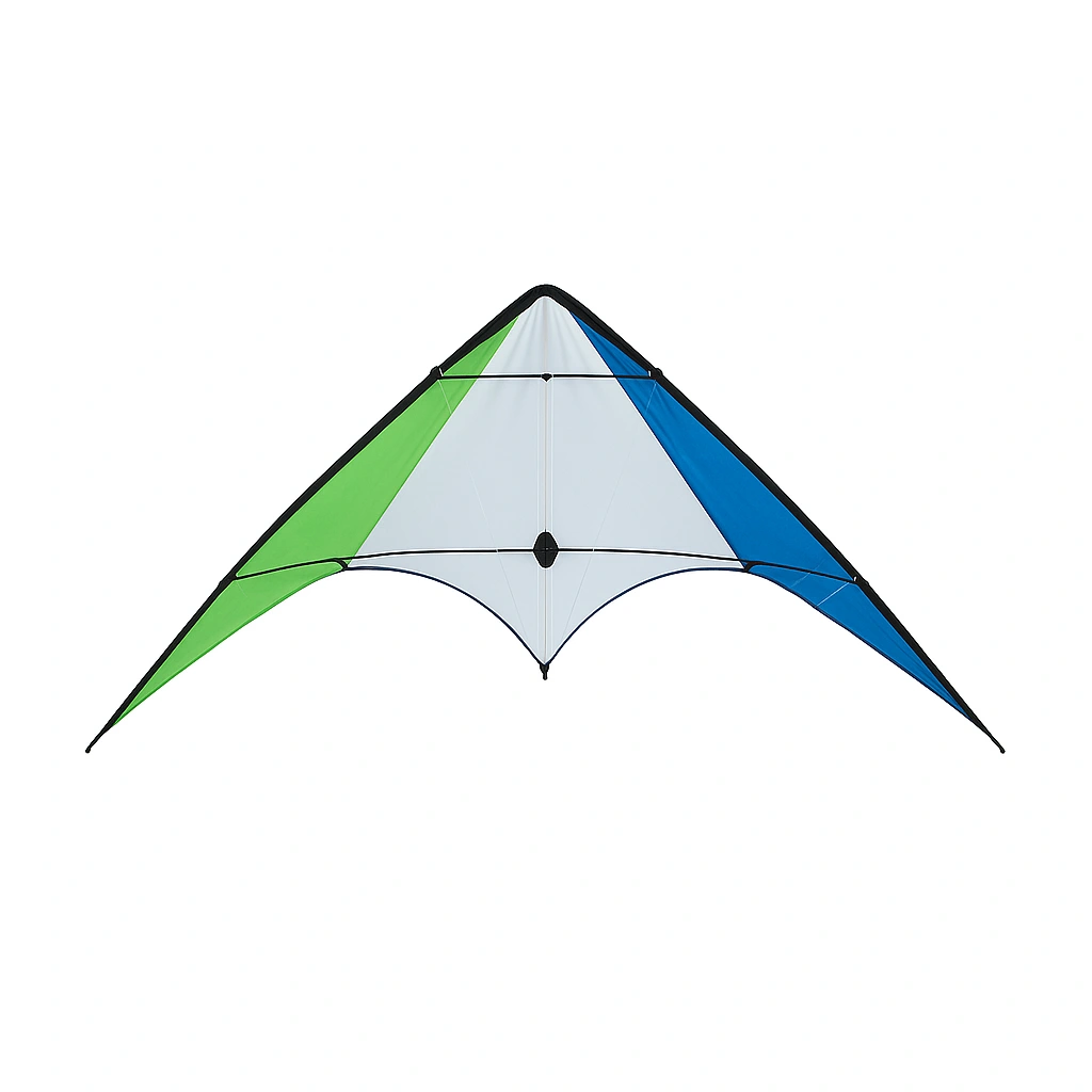 Cometa triangular con estructura ligera de nylon y colores brillantes 160x60x2cm