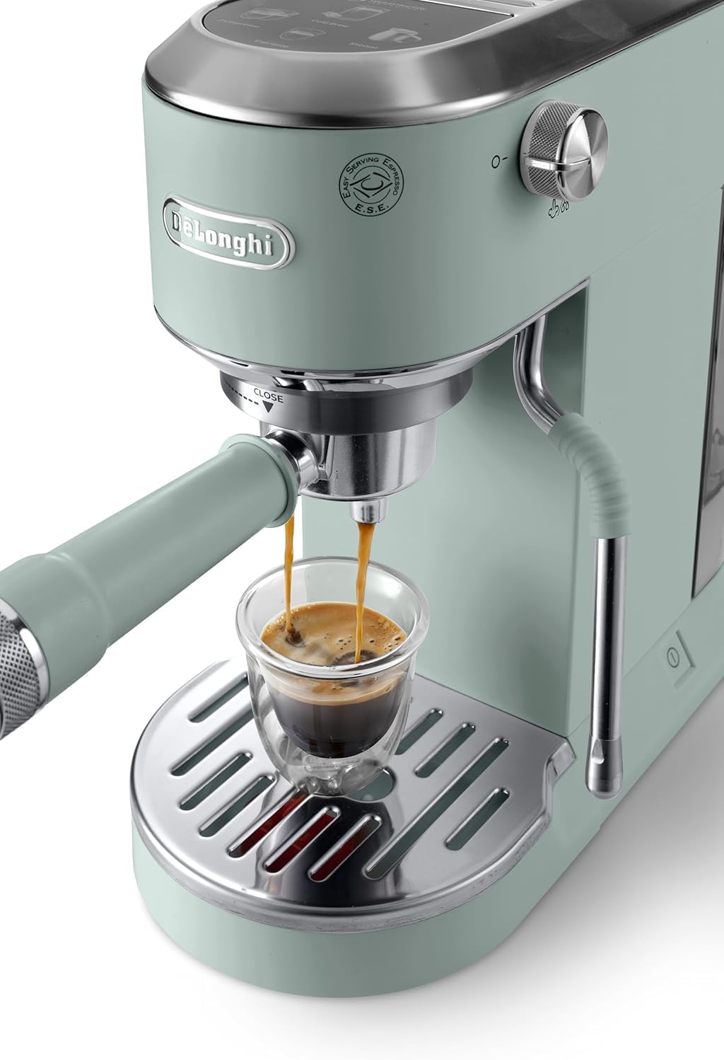 De'Longhi Dedica – Cafetera de Bomba de Acero Inoxidable para Café Molido o Monodosis, Espresso y Capuchino, Depósito de 1.3 Litros, Sistema Antigoteo, Modelo EC685.M, Color Metal