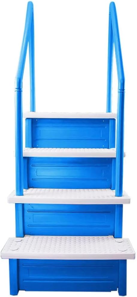 Escalones antideslizantes Aqua Select para piscinas elevadas | Azul | Para piscinas sobre tierra | Se pueden montar en terrazas de 48