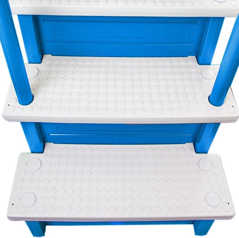 Escalones antideslizantes Aqua Select para piscinas elevadas | Azul | Para piscinas sobre tierra | Se pueden montar en terrazas de 48