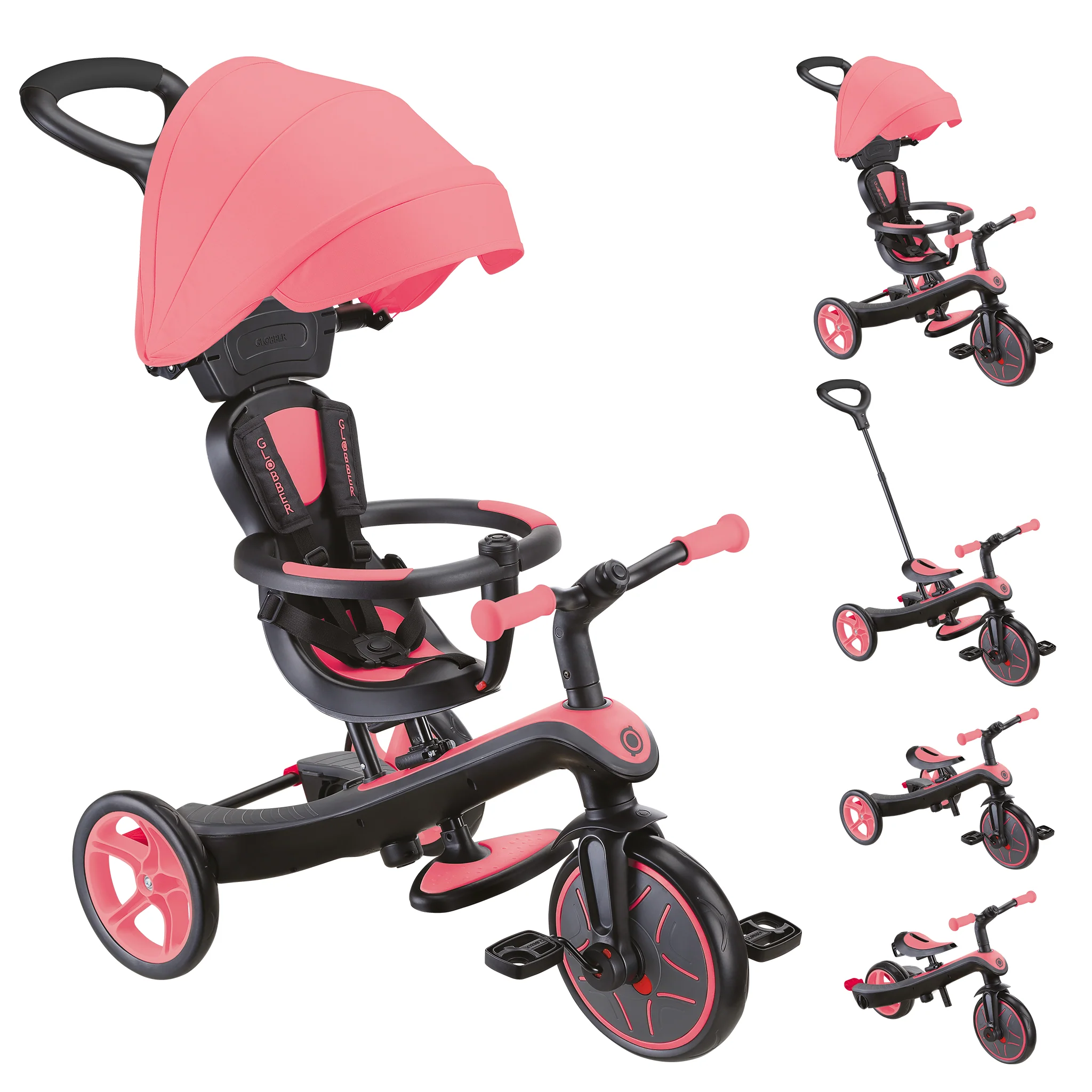 2025 Triciclo Evolutivo Infantil Globber EXPLORER 4 en 1 – De 10 Meses a Más de 5 Años