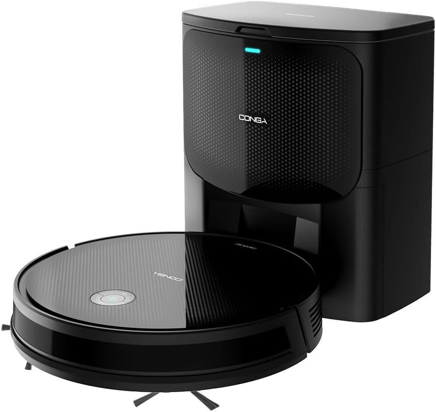 Aspirador Robot Cecotec con Navegación Giroscópica Conga 999 Map X-Treme. Motor de Succión 2000Pa, 2 Cepillos Laterales, 2 Fregonas, Autonomía 120 minutos, Control por App y Mando a Distancia