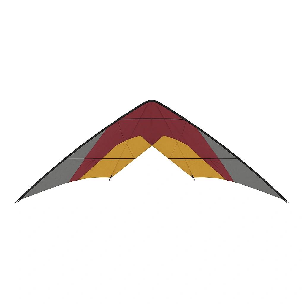 Cometa Triangular Rojo/Amarillo/Gris Nylon Exterior 200x50x1cm