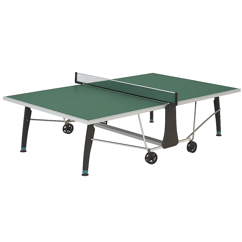 Mesa de ping pong verde/acero para interior y exterior de 274x152.5x76 cm