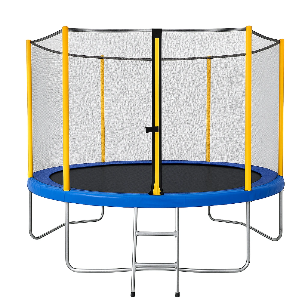 Cama elástica redonda trampolín azul acero jardín 4x4x2.8m