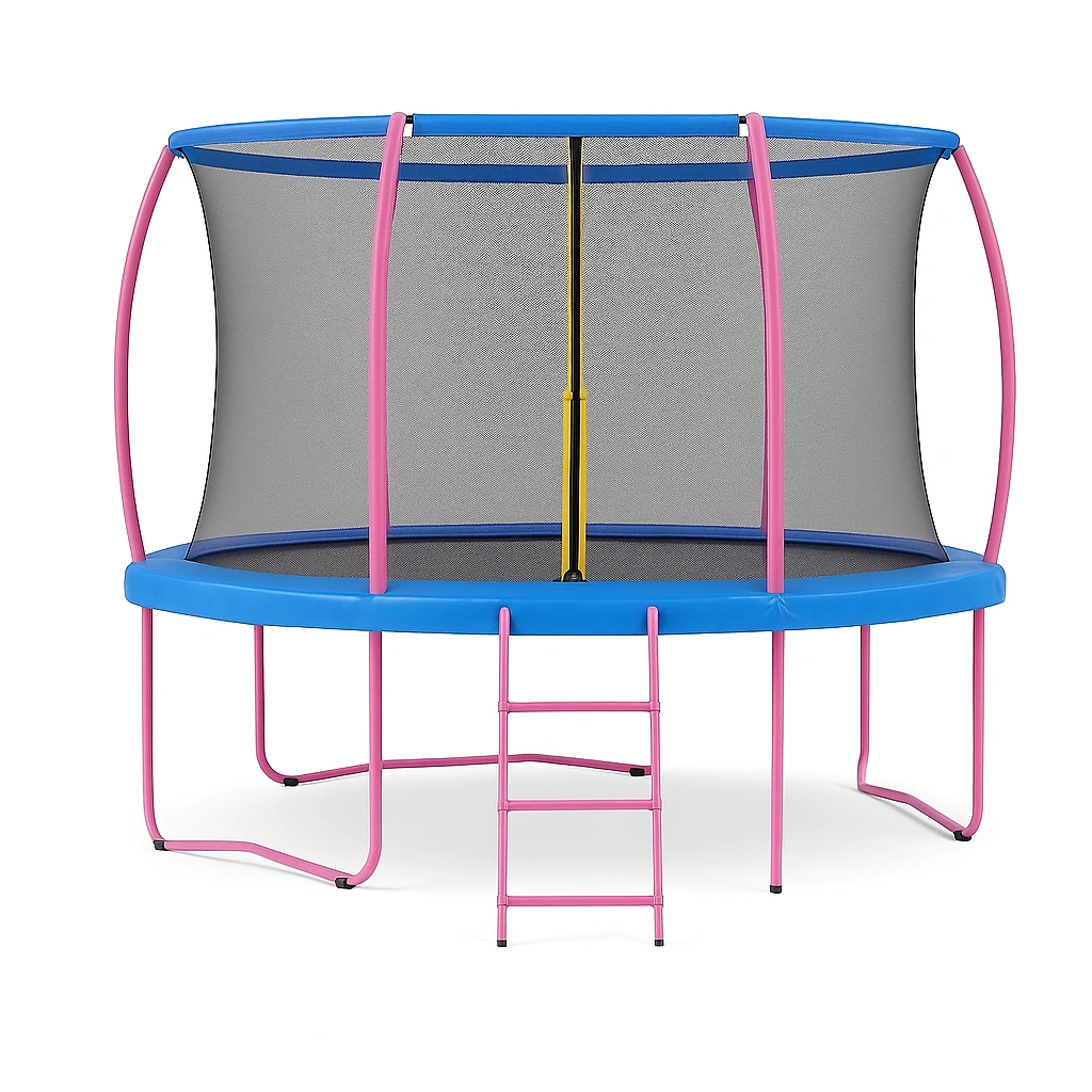 Trampolín redondo infantil seguridad acero exterior recreativo 3x3x2.6m