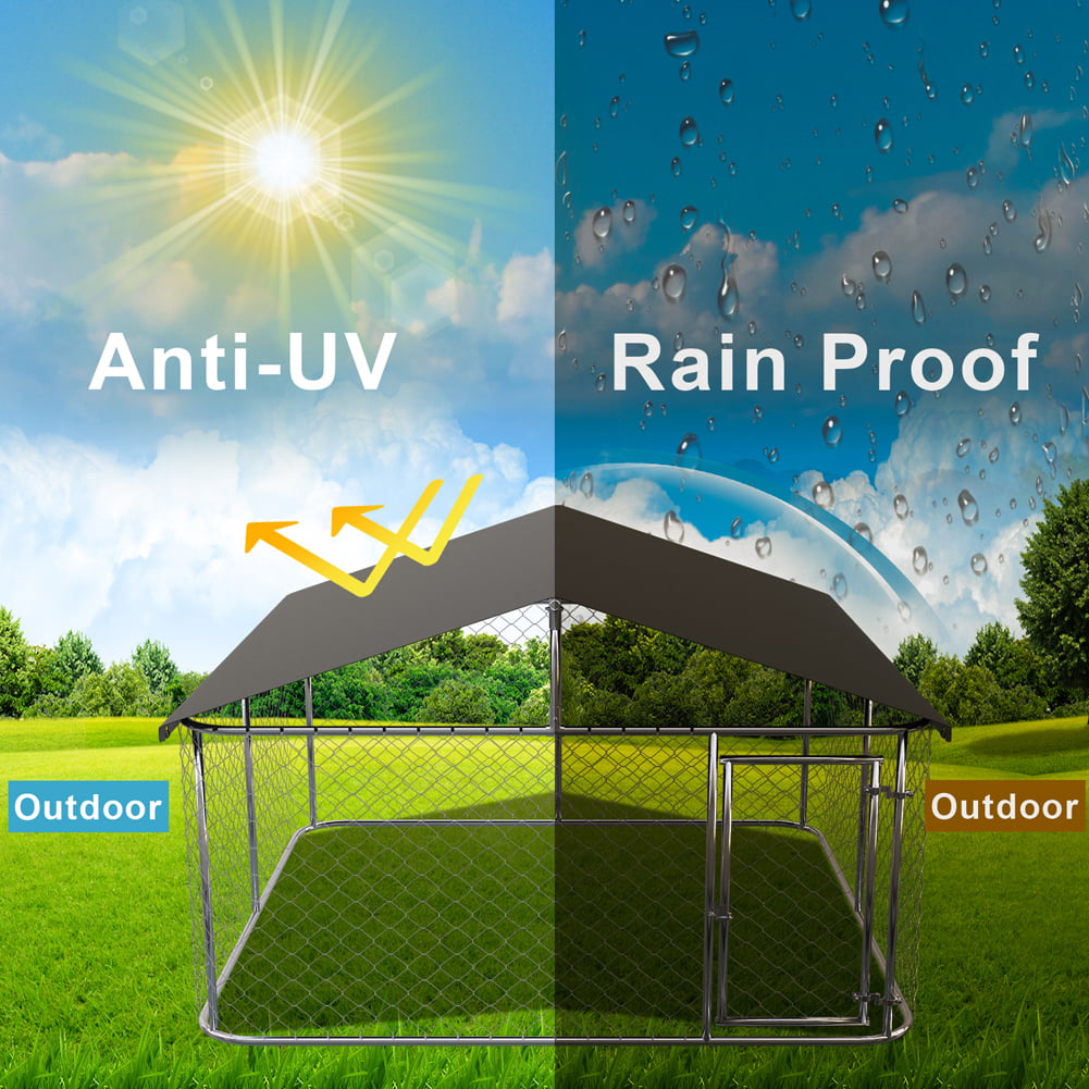 2025 Kennel Exterior para Perros Petony – Jaula, Cercado y Parque para Perros con Malla Galvanizada de Alta Resistencia y Techo Resistente al Agua y Rayos UV