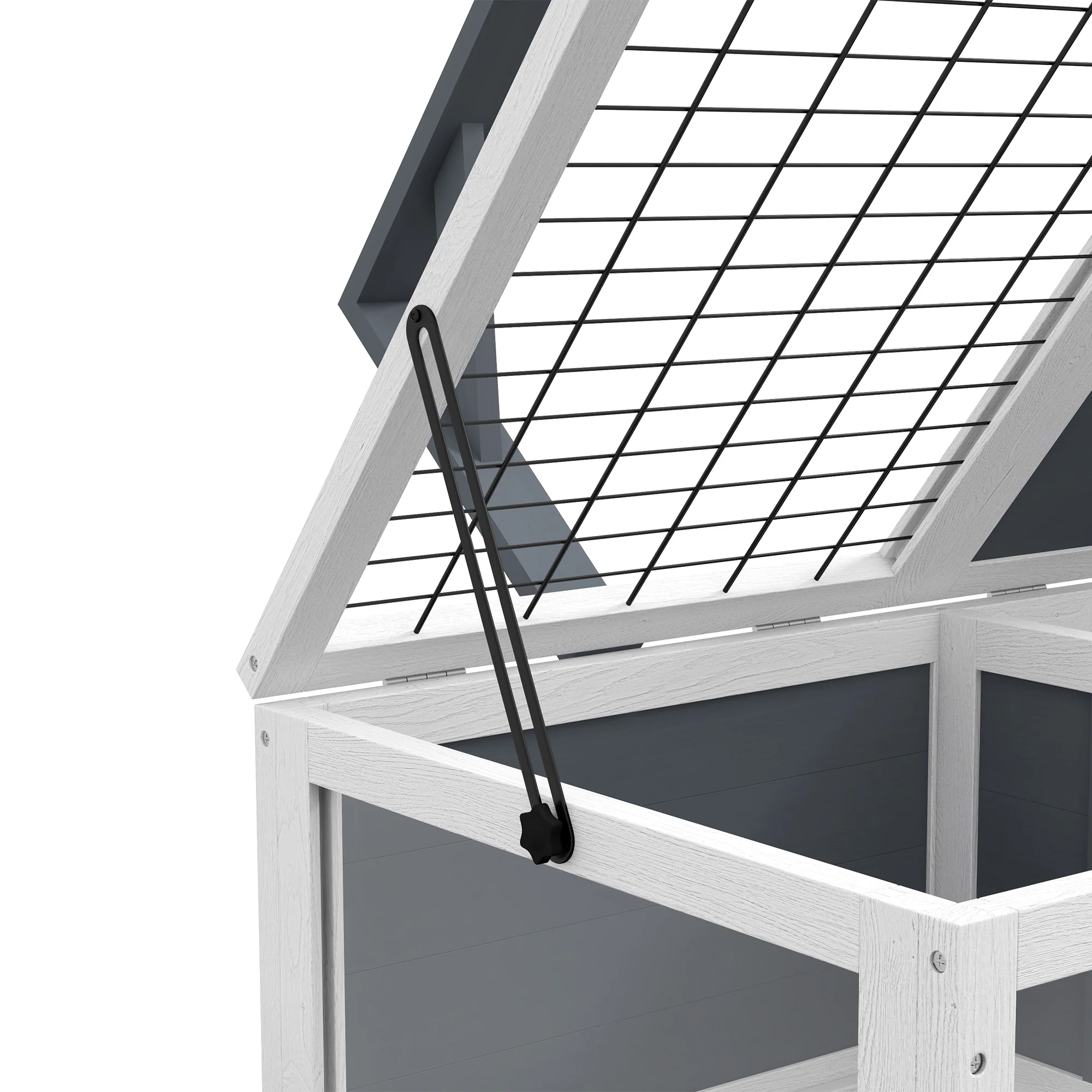 2025 Casa para tortugas PawHut con soporte para lámpara de madera, gris