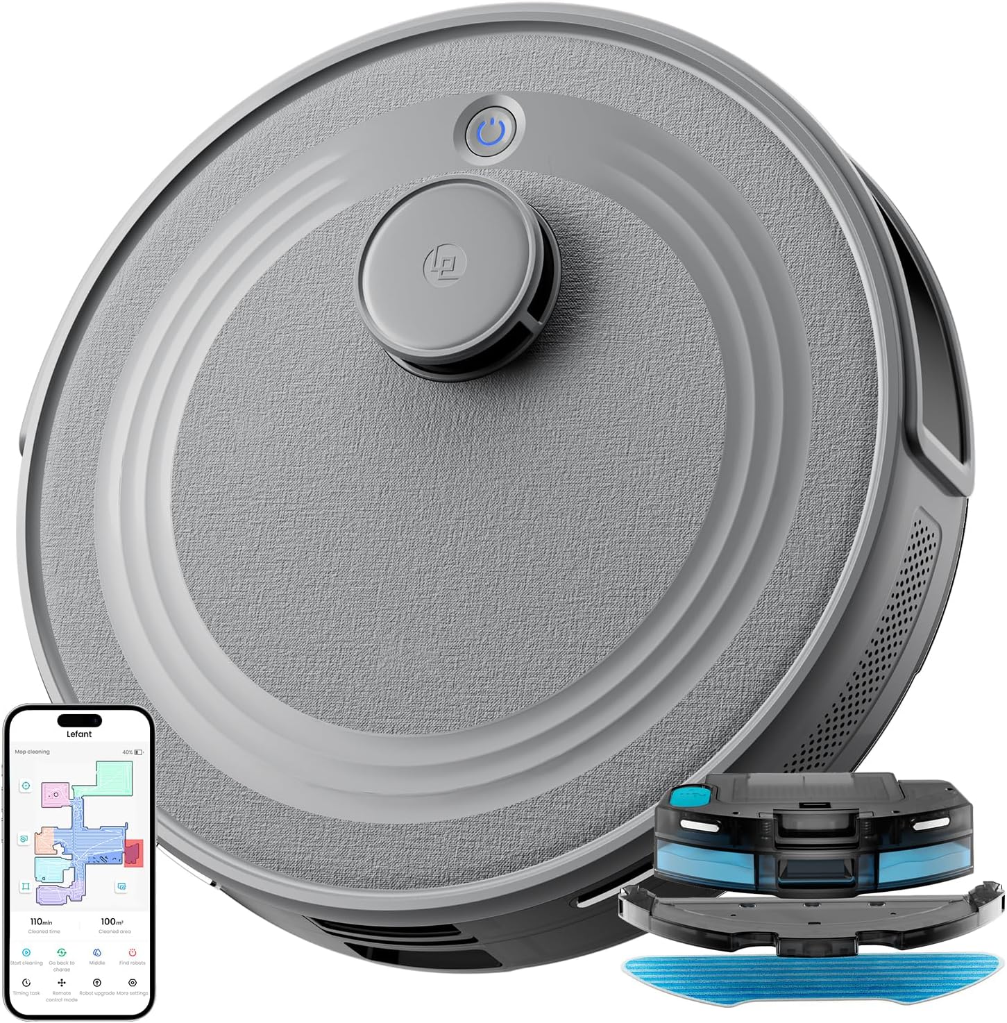 Robot Aspirador LEFANT M210 Pro 2200Pa, 120 Minutos de Autonomía, WiFi/App/Alexa, Sensor Mejorado Anti-Colisión y Anti-Caída, Navegación Inteligente, Delgado y Silencioso, 6 Modos de Limpieza