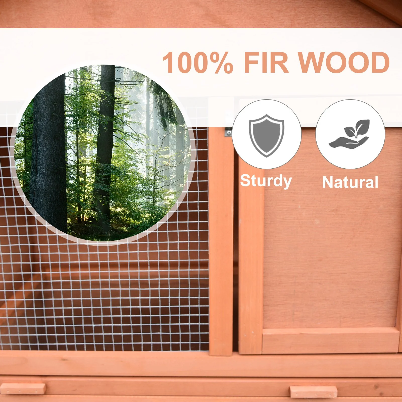 2025 Conejera PawHut de madera color rojo dorado